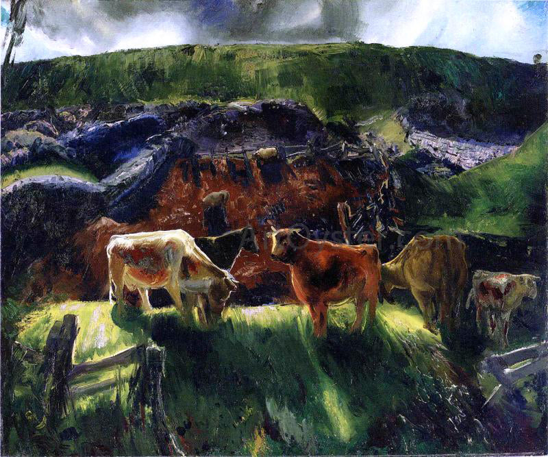 George Wesley Bellows Cattle and Pig Pen - Canvas Print
