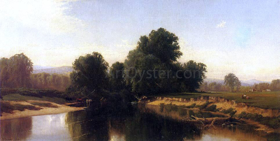 Alfred Thompson Bricher Cattle by the River - Canvas Print