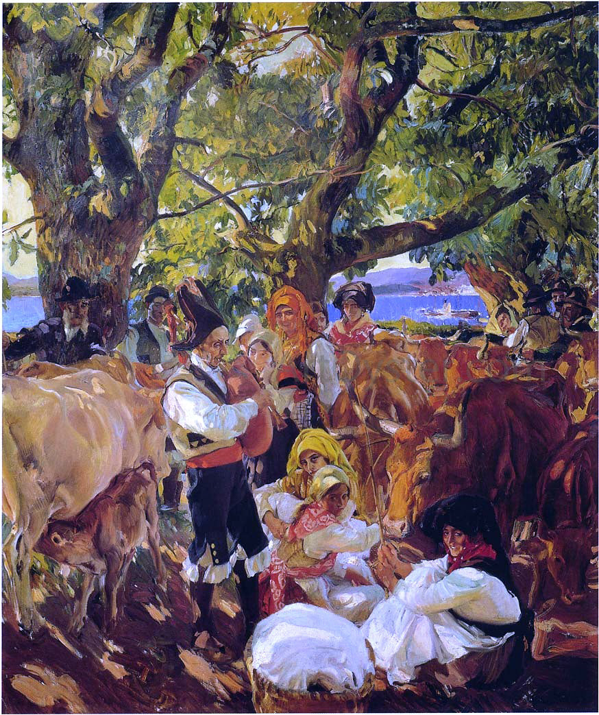 Joaquin Sorolla Y Bastida Cattle Fair at Galicia - Canvas Print