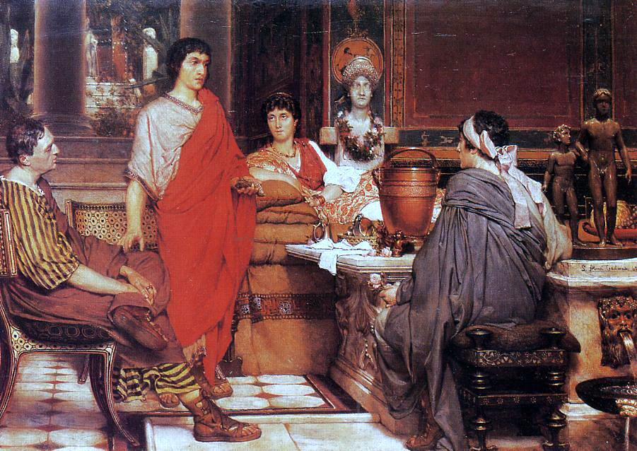 Sir Lawrence Alma-Tadema Catullus at Lesbia's - Canvas Print