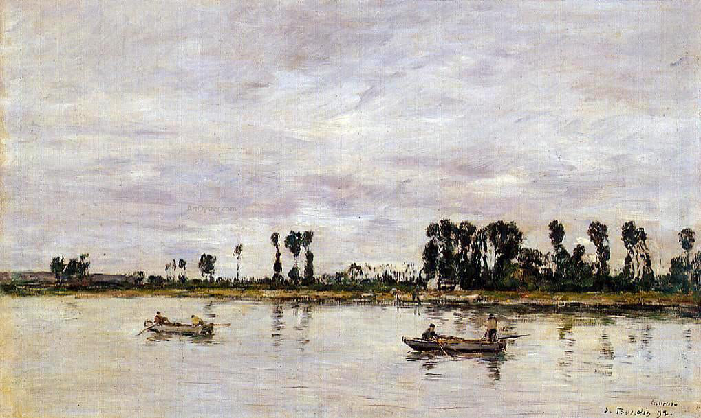 Eugene-Louis Boudin Caudebec-en-Caux, Banks of the Saine - Canvas Print