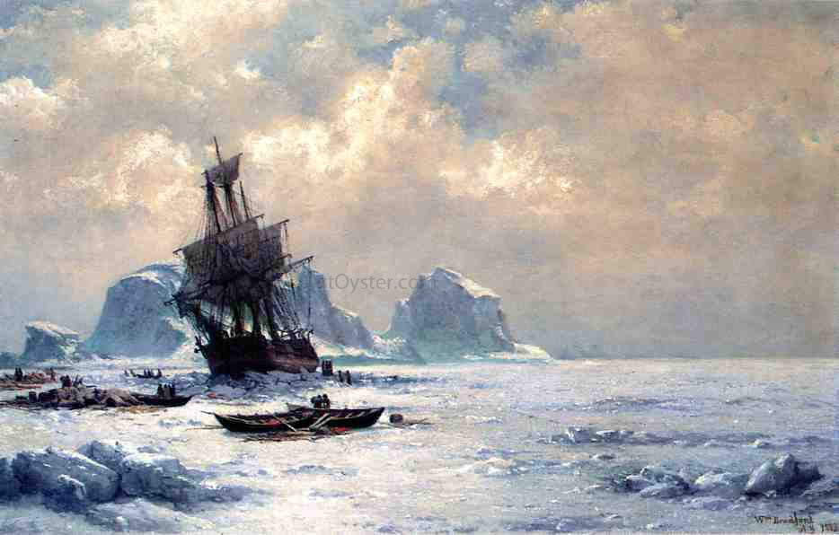 William Bradford Caught in the Ice - Canvas Print