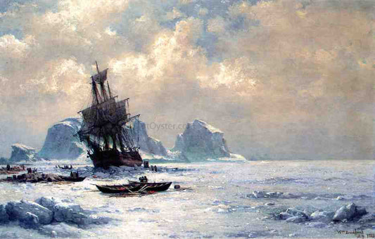 William Bradford Caught in the Ice - Canvas Print