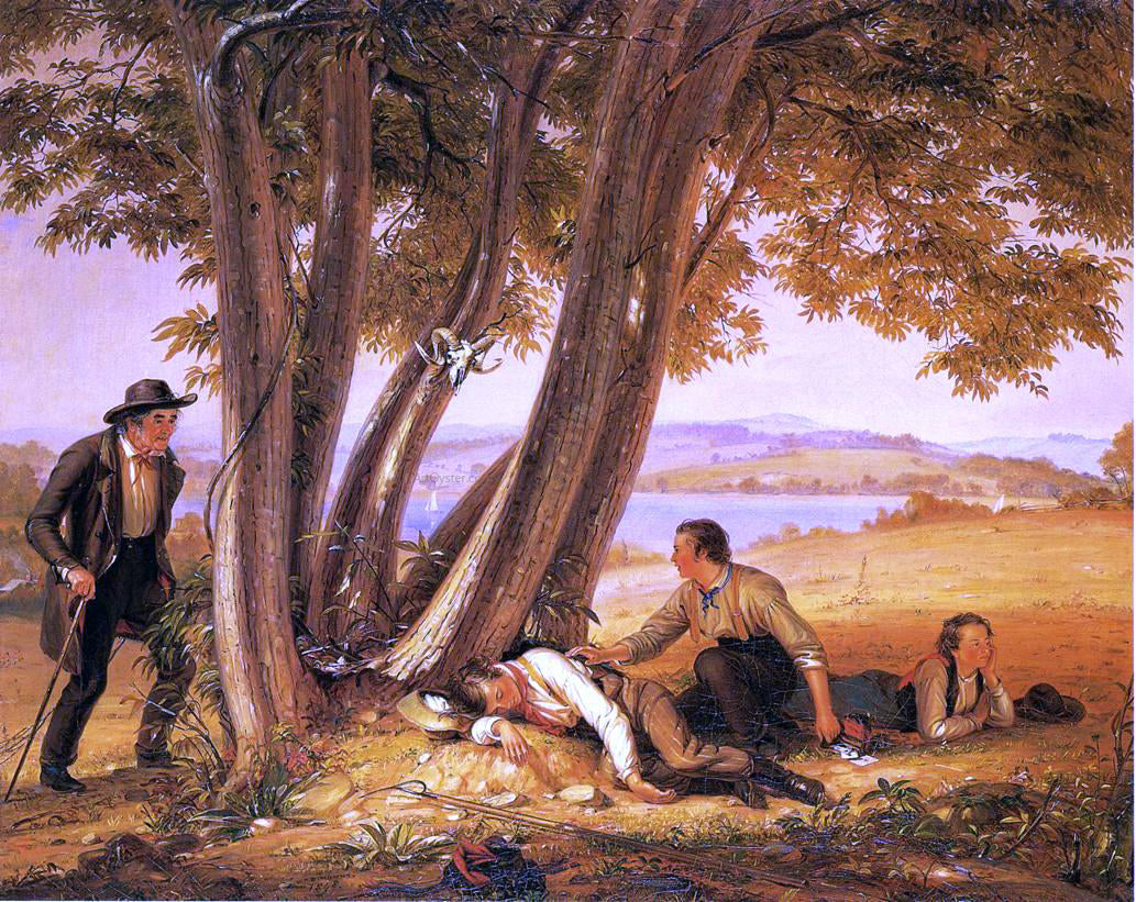 William Sidney Mount Caught Napping - Canvas Print