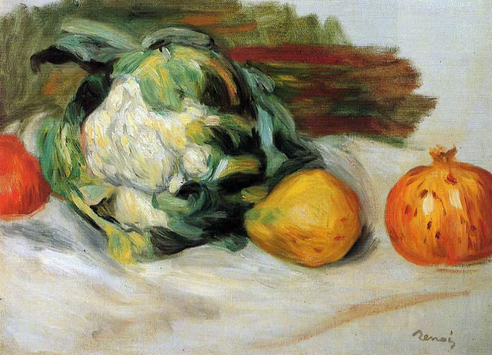 Pierre Auguste Renoir Cauliflower and Pomegranates - Canvas Print