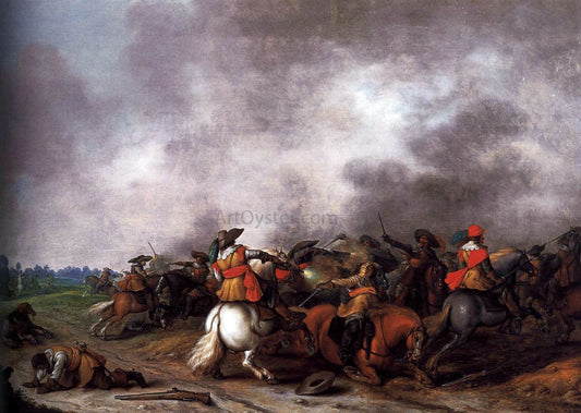 Palamedes Palamedesz Cavalry Battle - Canvas Print