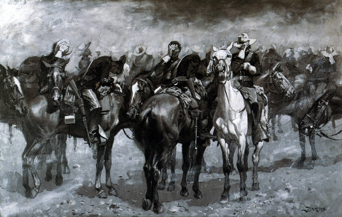 Frederic Remington Cavalry in an Arizona Sandstorm - Canvas Print