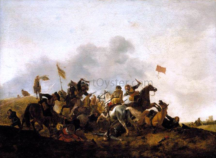 Philips Wouwerman Cavalry Skirmish - Canvas Print