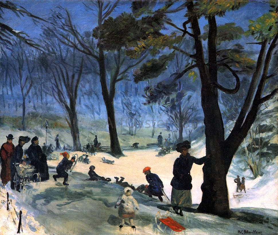 William James Glackens Central Park in Winter - Canvas Print
