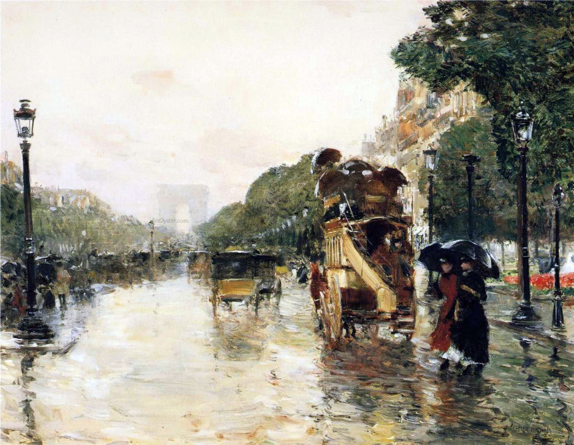 Frederick Childe Hassam Champs Elysees, Paris - Canvas Print