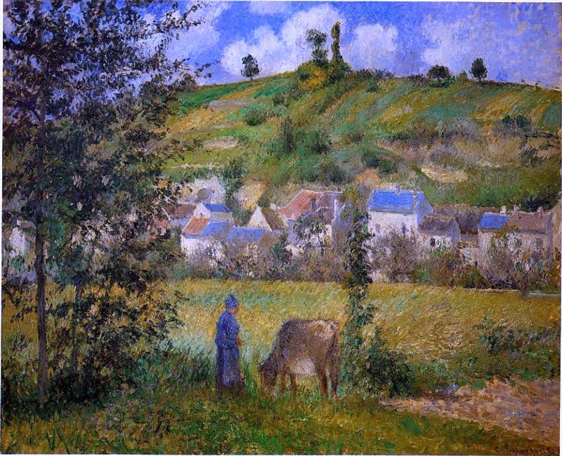 Camille Pissarro Chaponval Landscape - Canvas Print