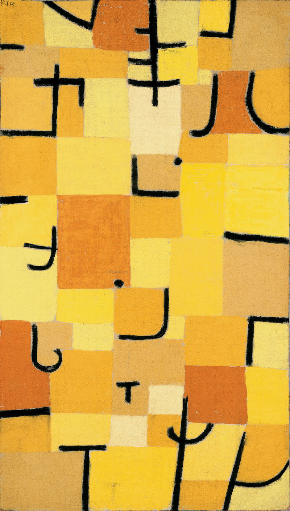 Paul Klee Characters in Yellow - Canvas Print