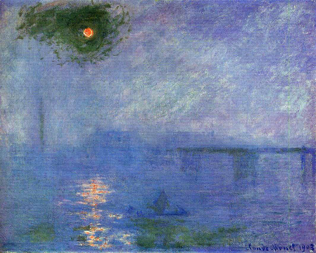 Claude Oscar Monet Charing Cross Bridge, Fog on the Themes - Canvas Print