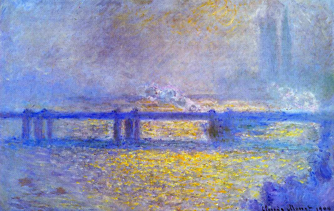 Claude Oscar Monet Charing Cross Bridge, Overcast Weather - Canvas Print