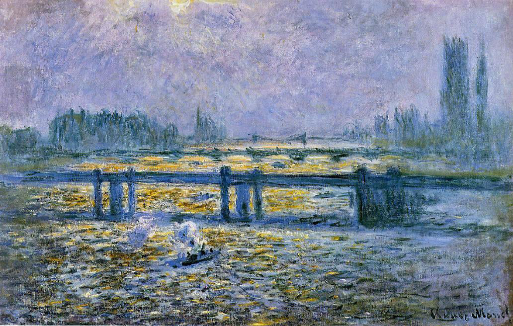 Claude Oscar Monet Charing Cross Bridge, Reflections on the Thames - Canvas Print