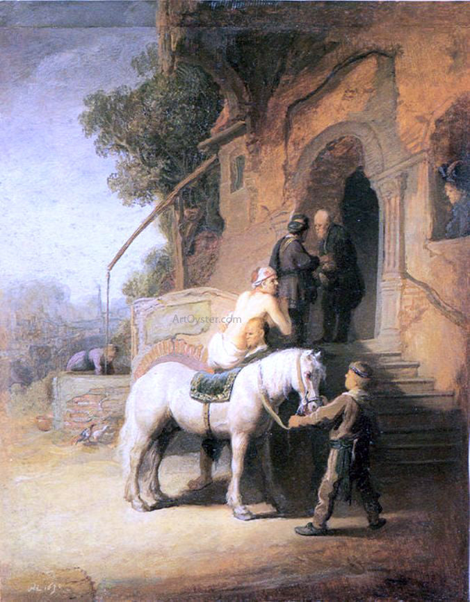 Rembrandt Van Rijn A Charitable Samaritan (also known as The Good Samaritan) - Canvas Print