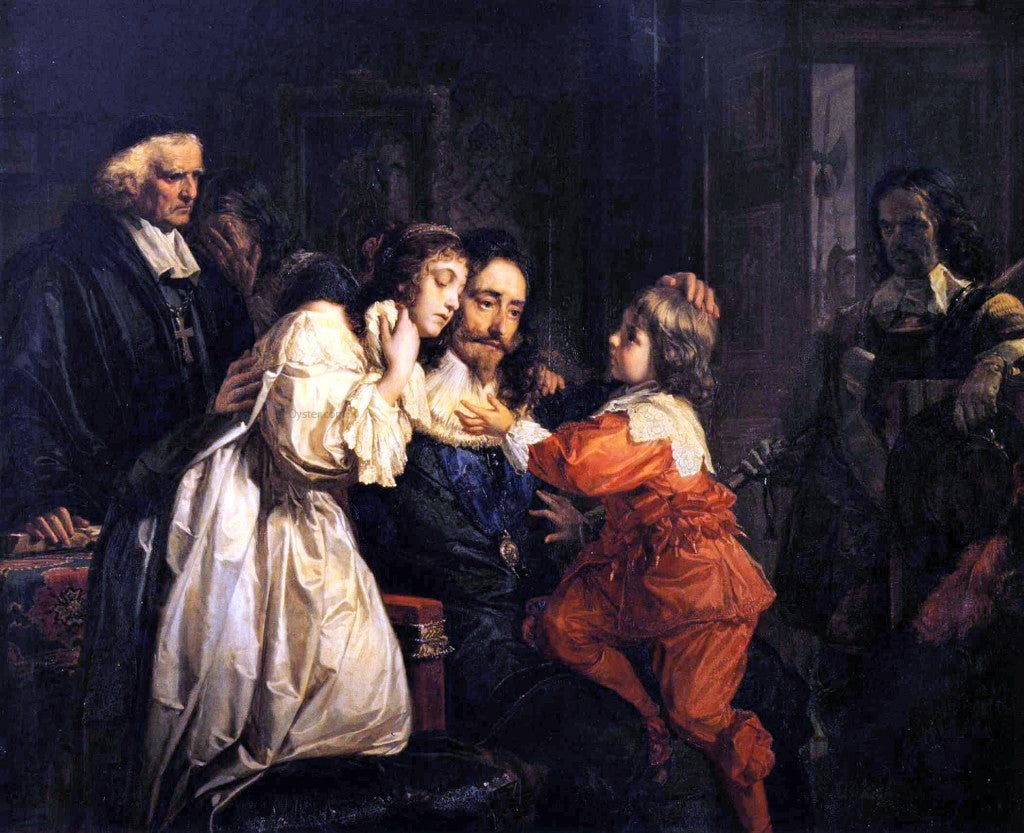 Julius Schrader Charles I Says Farewell to his Family - Canvas Print