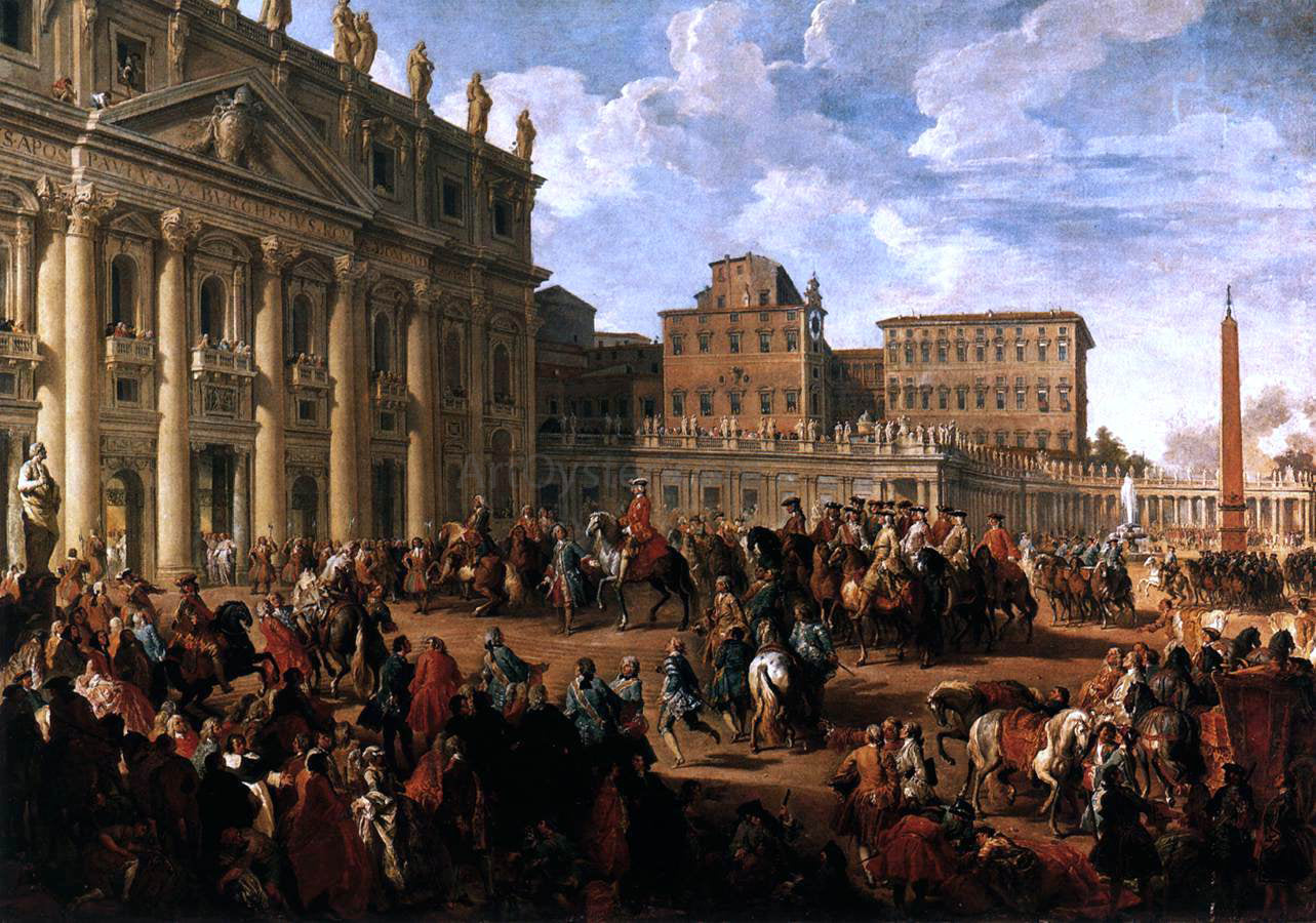 Giovanni Paolo Pannini Charles III at St Peter's - Canvas Print
