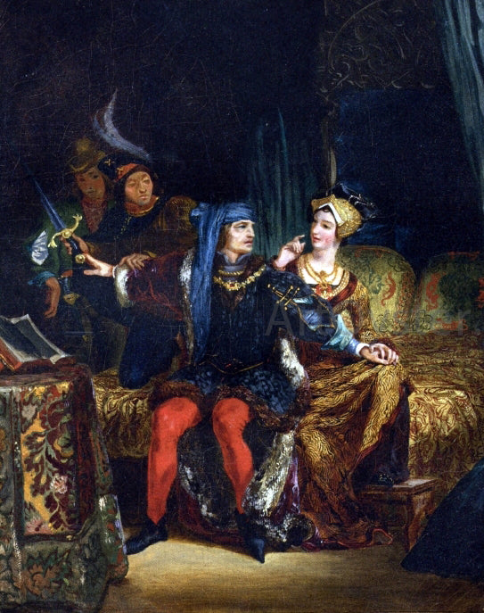 Eugene Delacroix Charles VI and Odette de Champdivers - Canvas Print