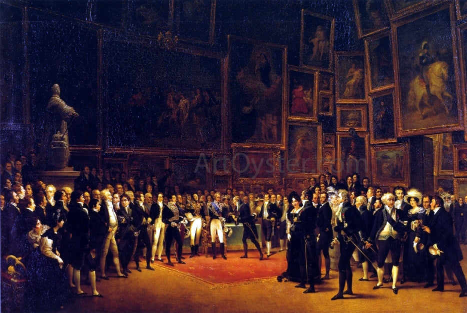 Francois-Joseph Heim Charles X Bestowing Honors on the Artists of the Salon of 1824 - Canvas Print