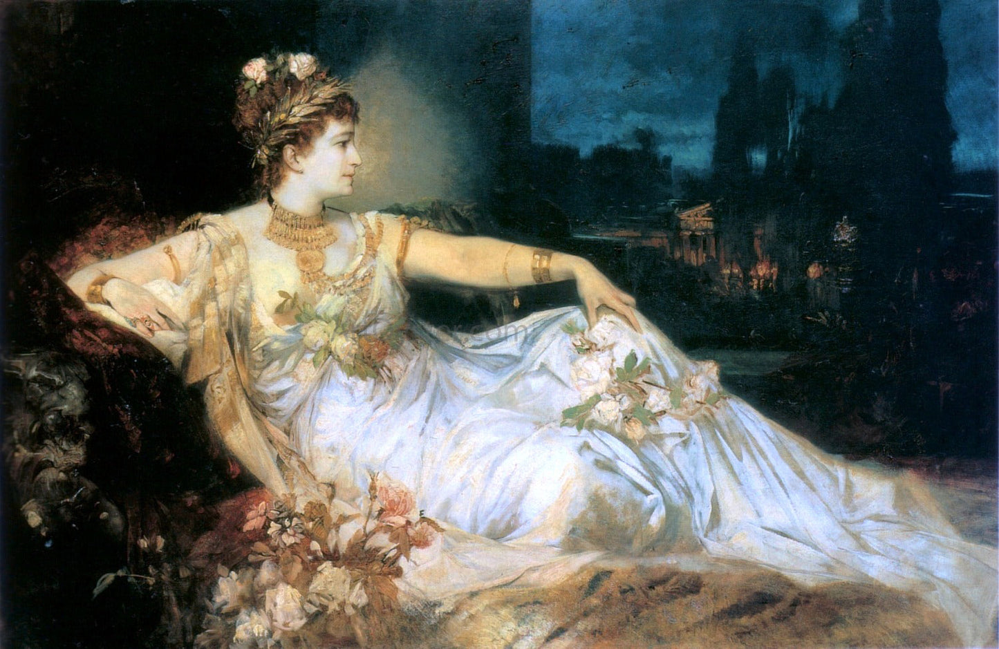 Hans Makart Charlotte Wolter als Messalina - Canvas Print