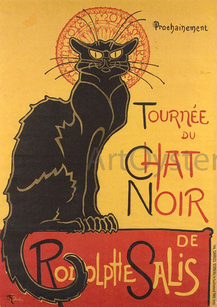 Theophile Alexandre Steinlen Chat Noir - Canvas Print
