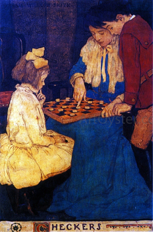 Jessie Willcox Smith Checkers - Canvas Print