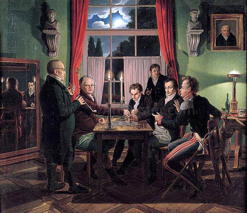 Johann Erdmann Hummel Chess Players - Canvas Print
