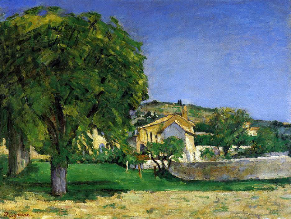 Paul Cezanne Chestnut Trees and Farmstead of Jas de Bouffin - Canvas Print