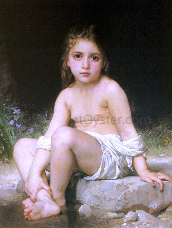 William Adolphe Bouguereau A Child at Bath - Canvas Print
