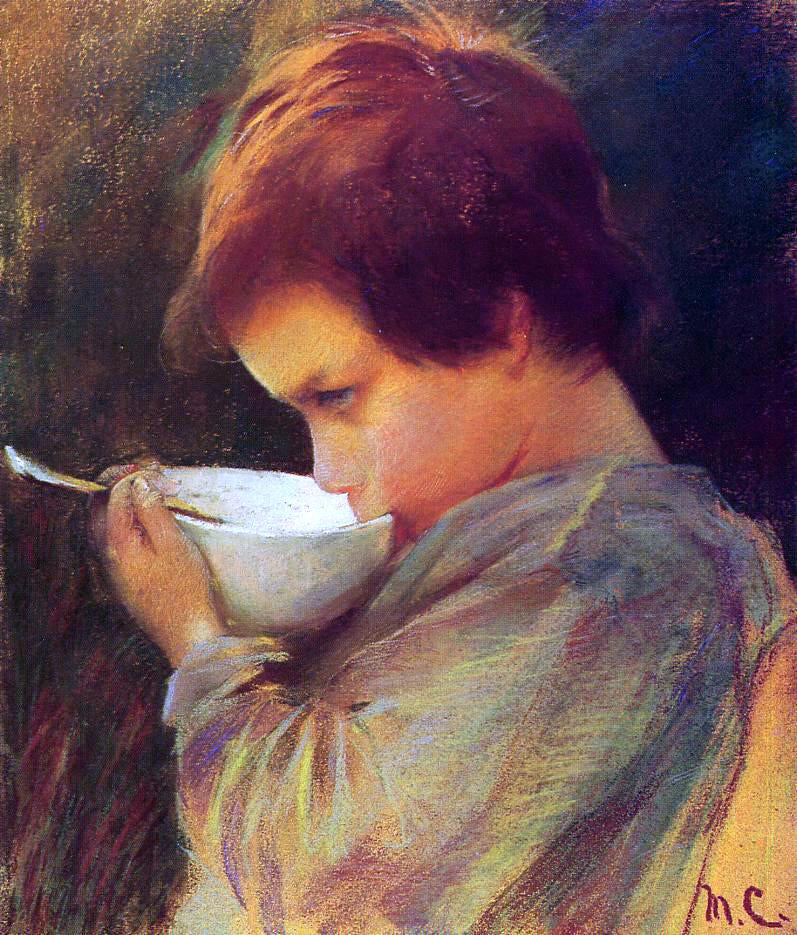Mary Cassatt Child Drinking Milk - Canvas Print