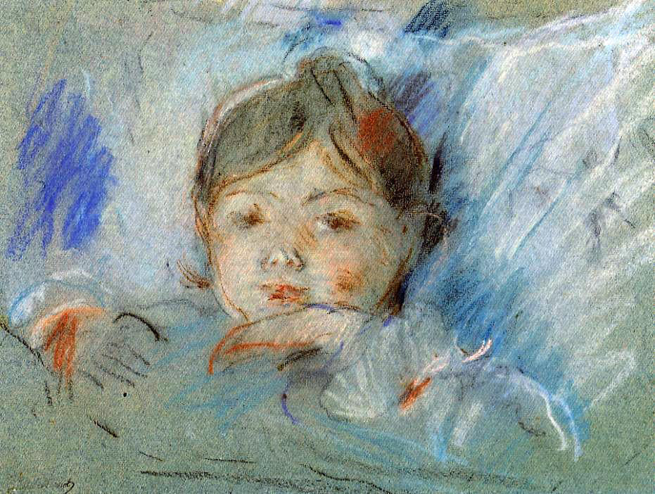 Berthe Morisot Child in Bed - Canvas Print