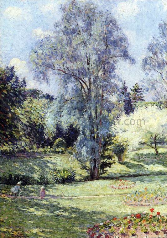 Henri Lebasque Child Playing in the Garden - Canvas Print