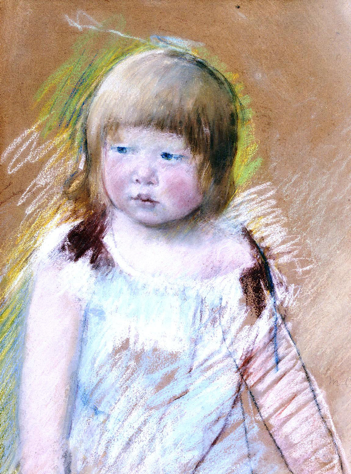 Mary Cassatt Child with Bangs in a Blue Dress - Canvas Print