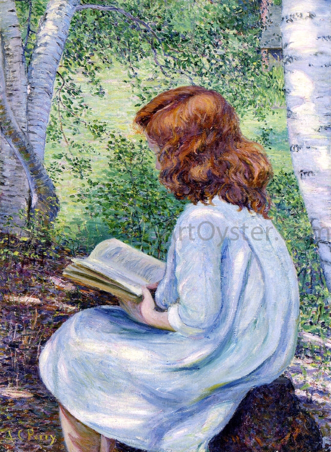 Lilla Cabot Perry Child with Red Hair Reading - Canvas Print