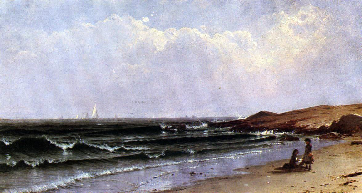 Alfred Thompson Bricher Children at the Seashore - Canvas Print