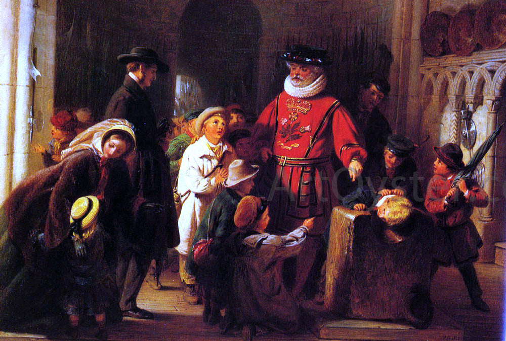 Henry Nelson O'Neil Children at the Tower - Canvas Print