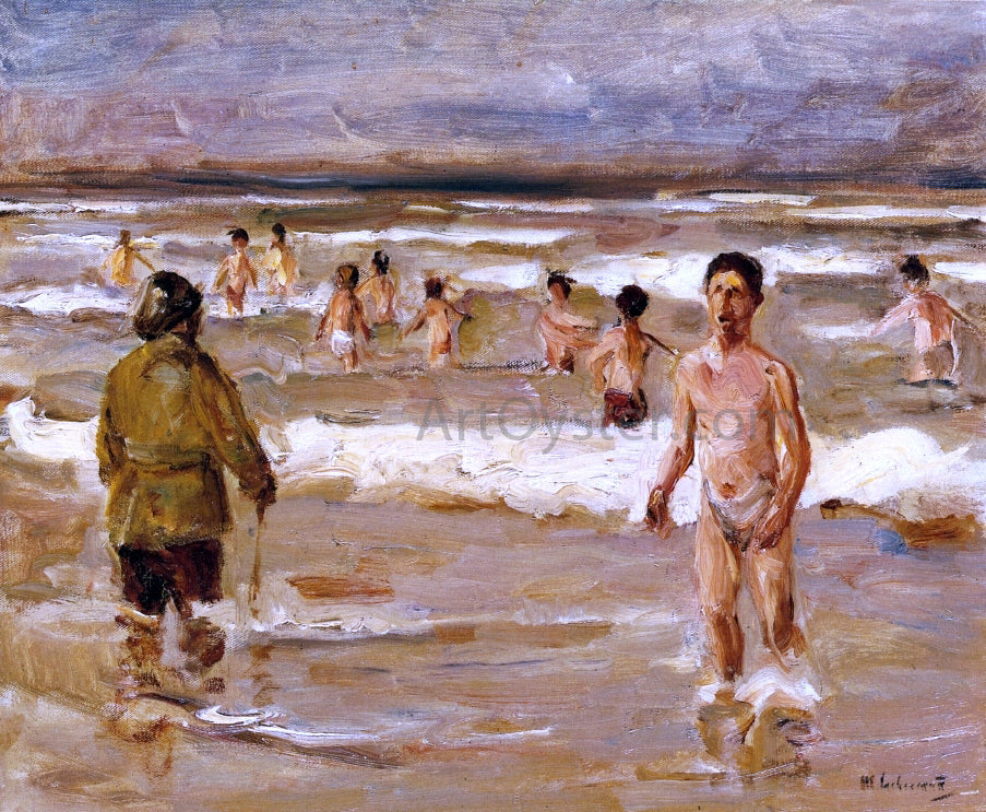 Max Liebermann Children Bathing in the Sea - Canvas Print