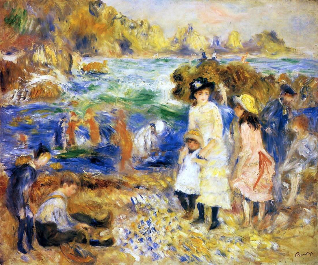 Pierre Auguste Renoir Children by the Sea in Guernsey - Canvas Print