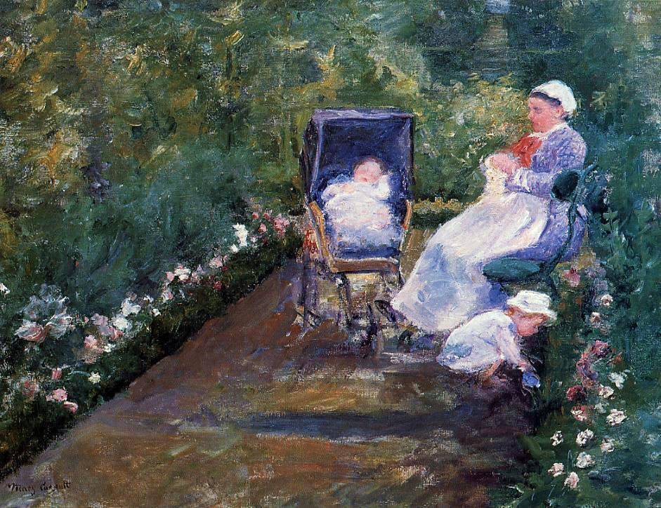 Mary Cassatt Children in a Garden - Canvas Print