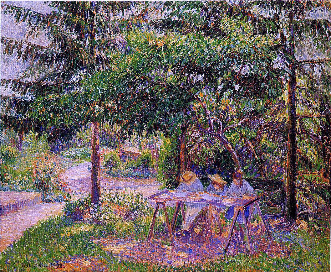 Camille Pissarro Children in a Garden at Eragny - Canvas Print