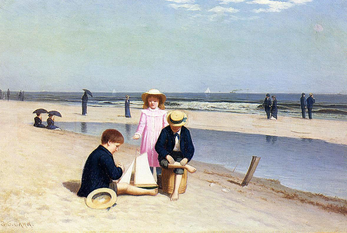 Samuel S Carr Children on the Beach - Canvas Print