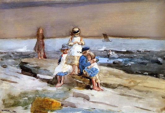Winslow Homer Children on the Beach - Canvas Print