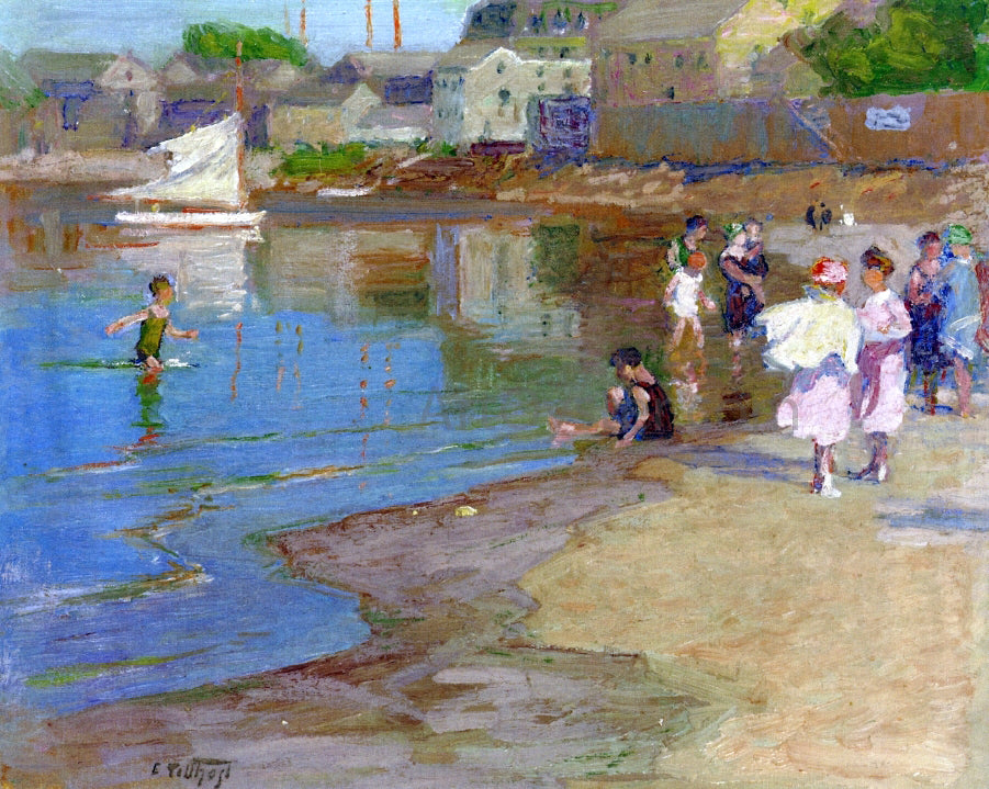 Edward Potthast Children Playing at the Beach - Canvas Print