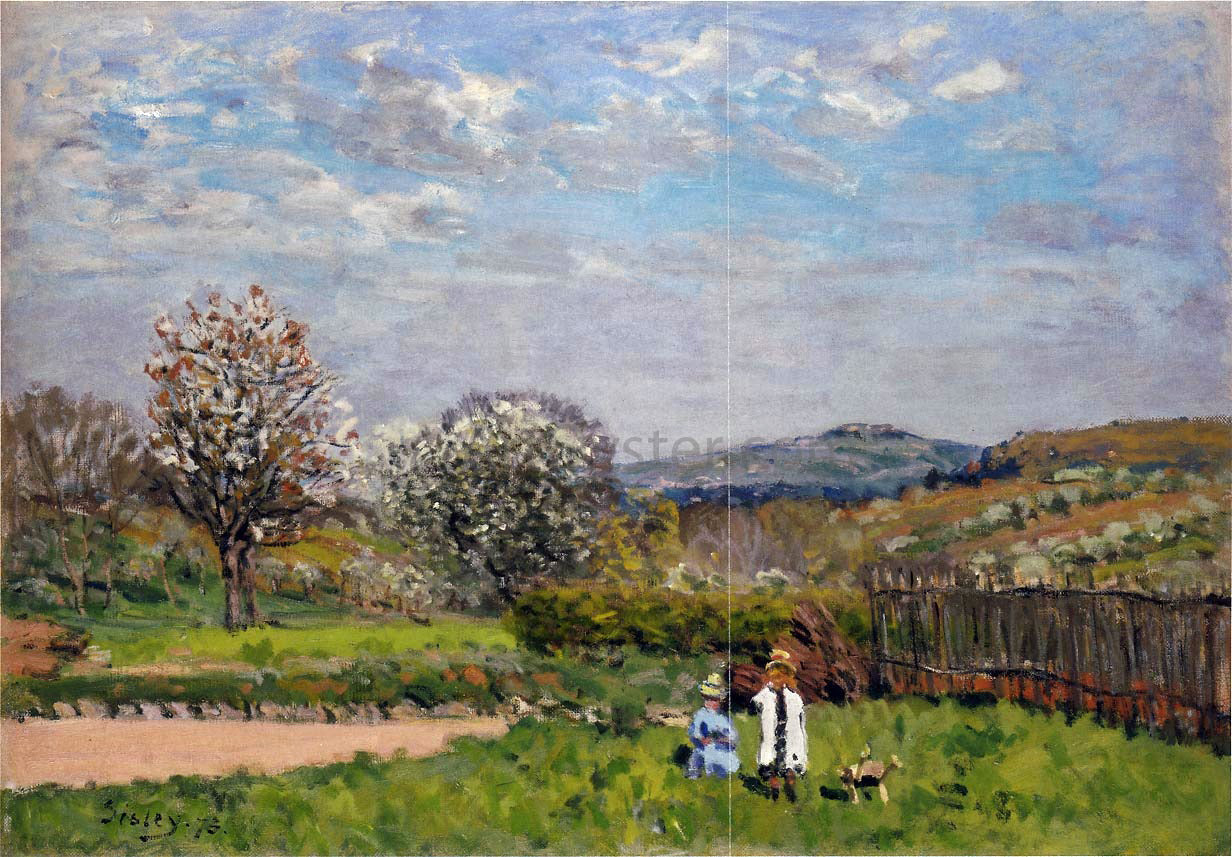 Alfred Sisley Children Playing in the Fields - Canvas Print