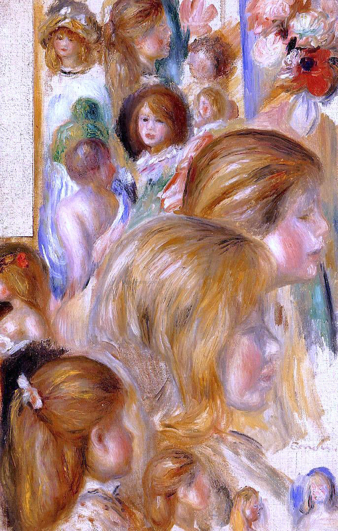 Pierre Auguste Renoir Children's Heads - Canvas Print
