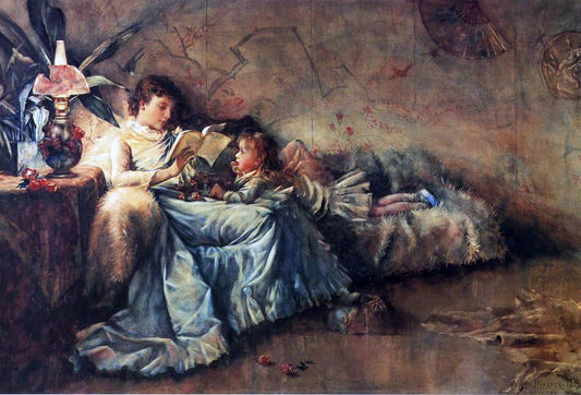 William John Harper Children's Hour - Canvas Print