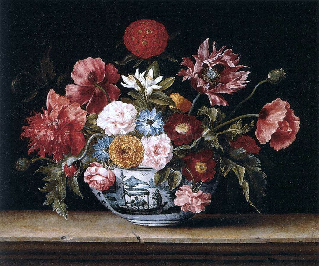 Jacques Linard Chinese Bowl with Flowers - Canvas Print