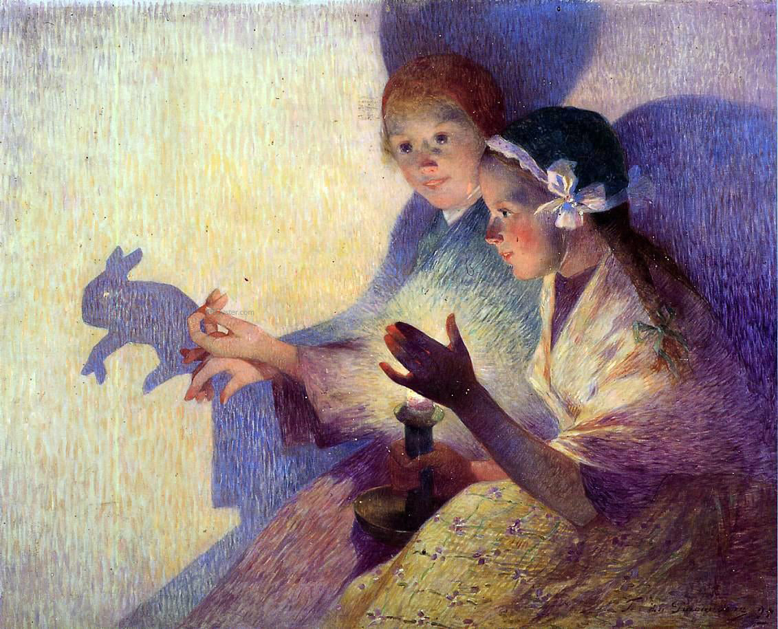 Ferdinand Du Puigaudeau Chinese Shadows, the Rabbit - Canvas Print