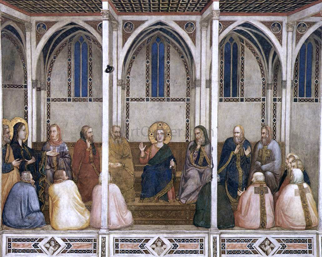 Giotto Di Bondone Christ Among the Doctors (North transept, Lower Church, San Francesco, Assisi) - Canvas Print